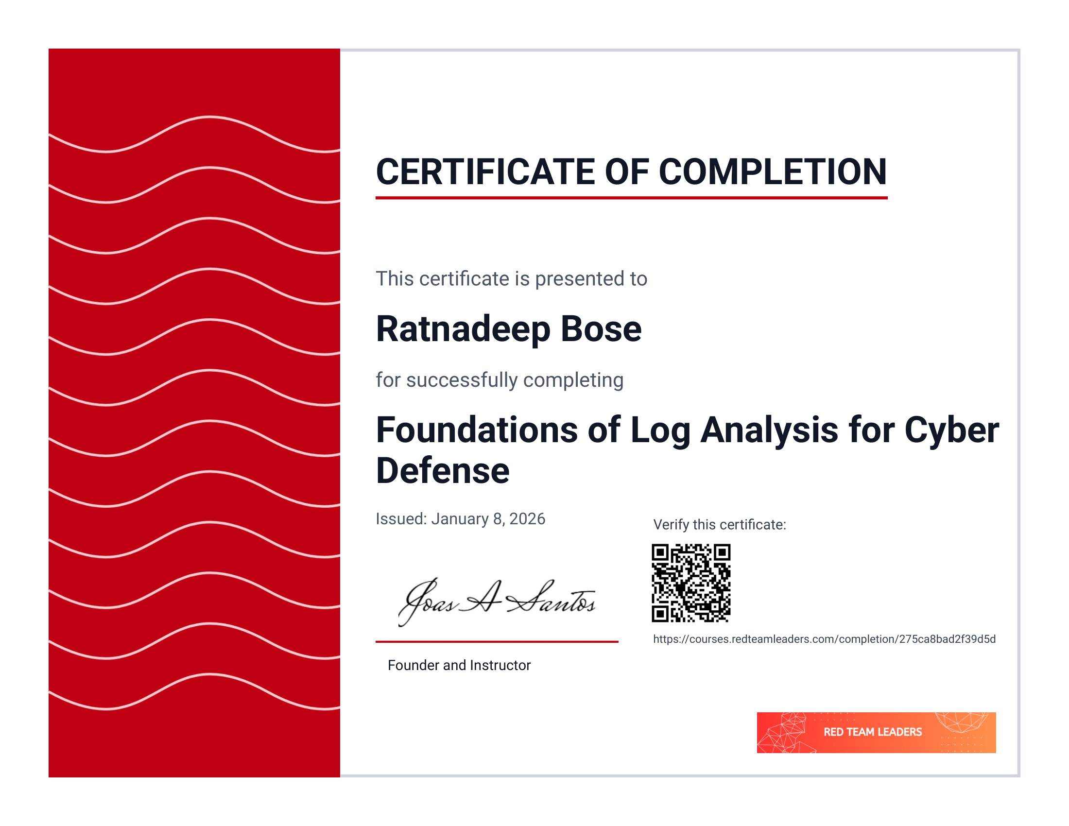 Foundations of Log Analysis for Cyber Defense Certificate